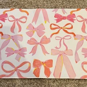 Pink and Orange Bow Patterned Fabric